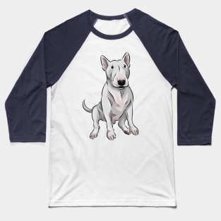 Cute White English Bull Terrier Dog Baseball T-Shirt